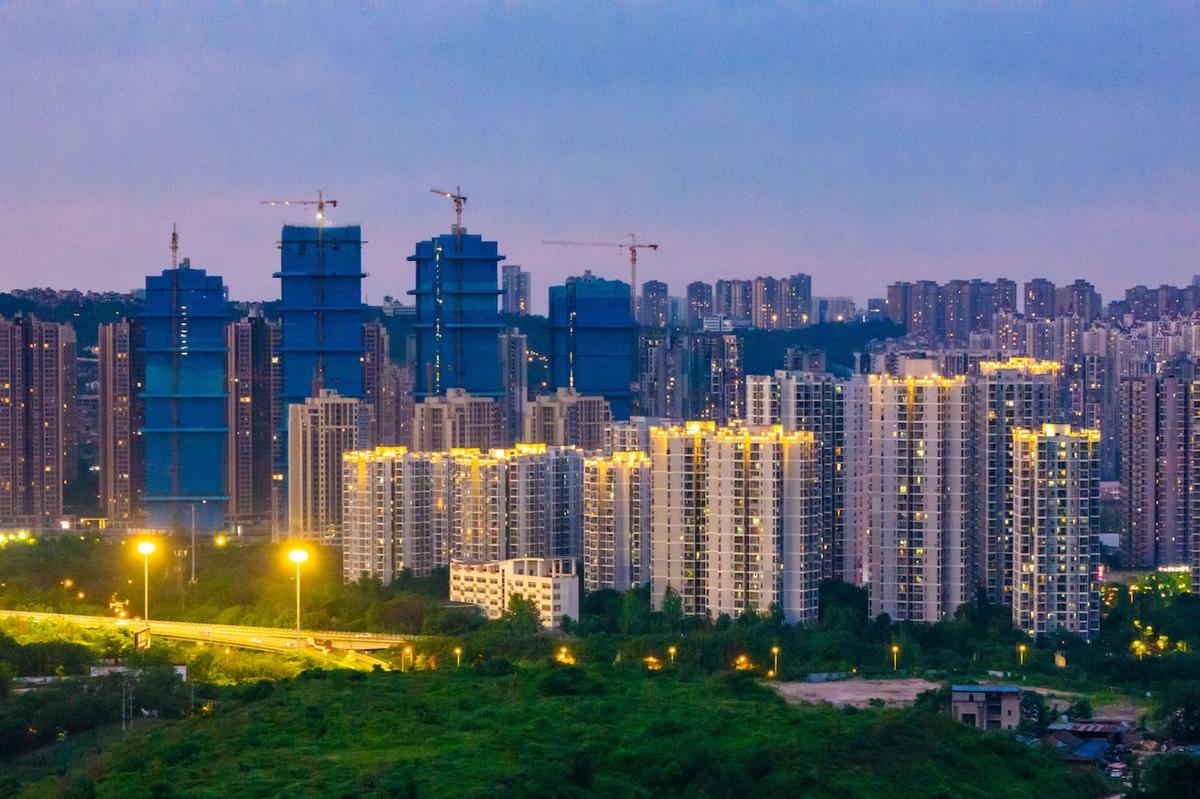 Hochhäuser in der Innenstadt von Chongqing